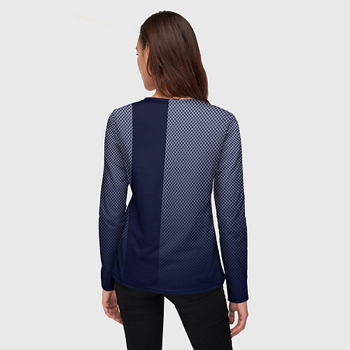 Женский лонгслив Sport тёмно-синий вертикальная полоса / 3D-принт – фото 4