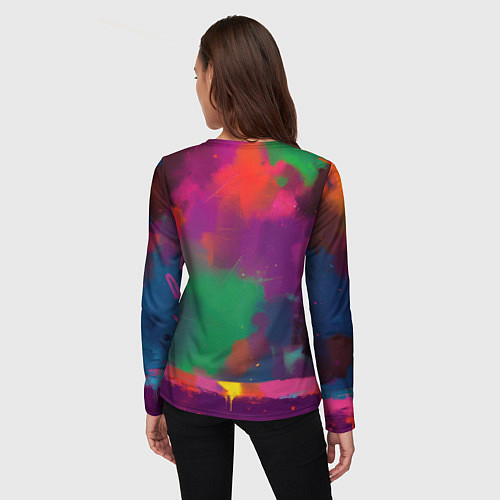 Женский лонгслив Джокер в краске / 3D-принт – фото 4