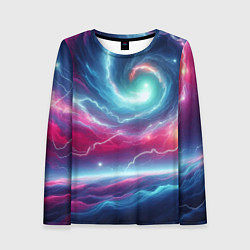 Лонгслив женский Spiral neon galaxy - ai art fantasy, цвет: 3D-принт