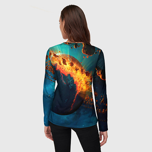 Женский лонгслив Взрыв планеты / 3D-принт – фото 4