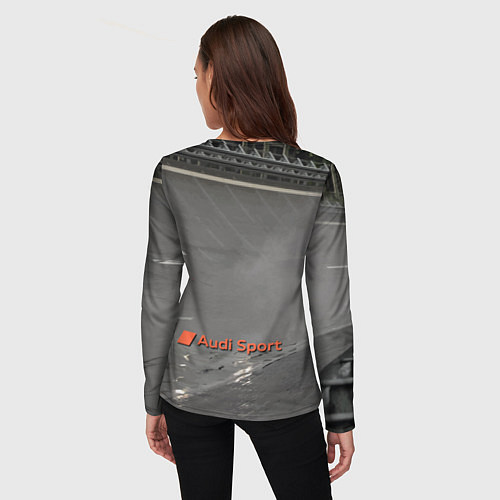 Женский лонгслив Автогонки на шорт-треке Audi sport racing team / 3D-принт – фото 4