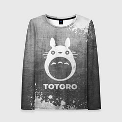 Лонгслив женский Totoro - grey gradient, цвет: 3D-принт