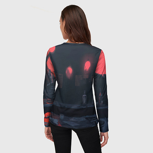 Женский лонгслив Джокер в пустом баре / 3D-принт – фото 4