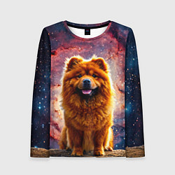 Лонгслив женский Чау-чау в космосе, цвет: 3D-принт