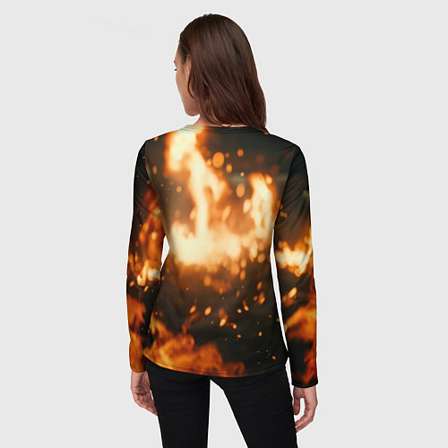 Женский лонгслив Джокер огонь и искры / 3D-принт – фото 4