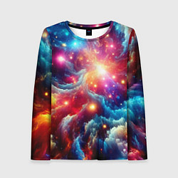 Лонгслив женский Colorfull neon space clouds - ai art fantasy, цвет: 3D-принт