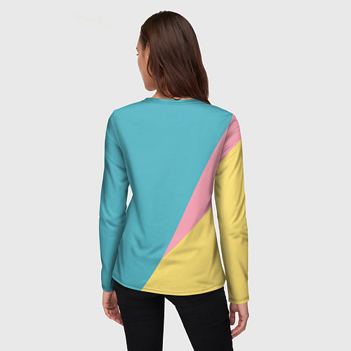 Женский лонгслив Кибер котёнок с мячиком - милашка / 3D-принт – фото 4