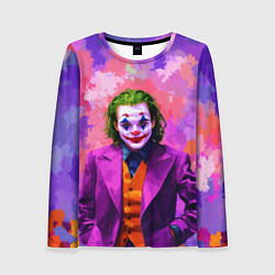 Лонгслив женский Джокер и фиолетовые краски, цвет: 3D-принт