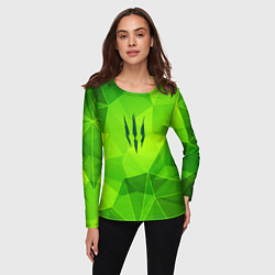 Лонгслив женский The Witcher green poly, цвет: 3D-принт — фото 2