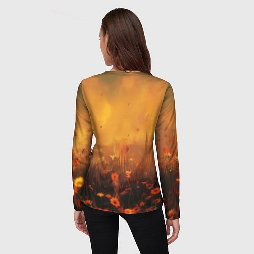 Женский лонгслив Джокер в поле цветов / 3D-принт – фото 4