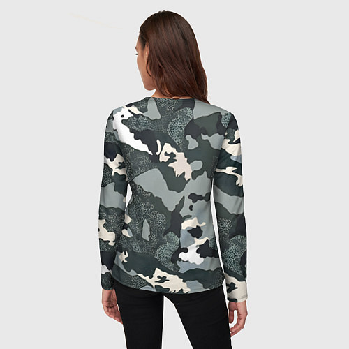 Женский лонгслив Камуфляж люблю россию / 3D-принт – фото 4