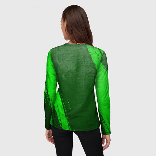 Женский лонгслив Paramore - green gradient вертикально / 3D-принт – фото 4