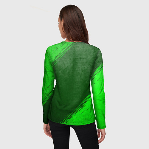 Женский лонгслив Juventus - green gradient / 3D-принт – фото 4