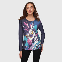 Лонгслив женский Модная зебра, цвет: 3D-принт — фото 2