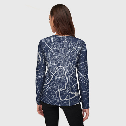 Женский лонгслив Карта Москвы - столица России / 3D-принт – фото 4