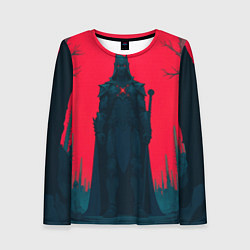 Лонгслив женский Фигура в чёрном, цвет: 3D-принт