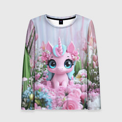 Лонгслив женский Милая маленькая единорожка, цвет: 3D-принт