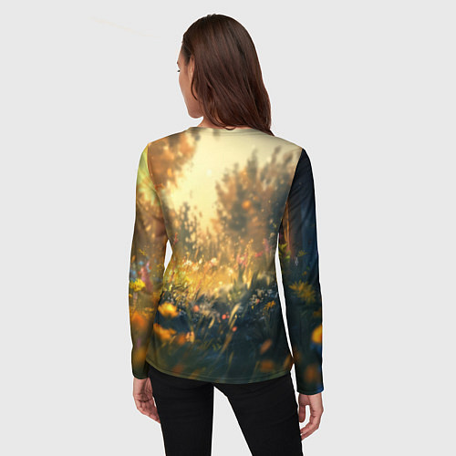 Женский лонгслив Белая маленькая единорожка / 3D-принт – фото 4