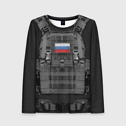 Лонгслив женский Бронежилет спецназ - армия России, цвет: 3D-принт