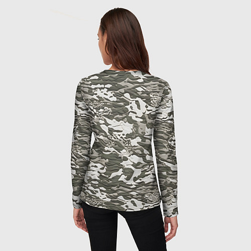Женский лонгслив Фактурный камуфляж / 3D-принт – фото 4
