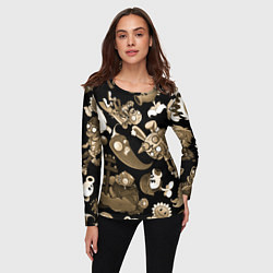 Лонгслив женский Растения против зомби в бежевом цвете, цвет: 3D-принт — фото 2