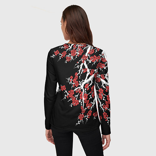 Женский лонгслив Корпус бойни демонов - цветущая сакура / 3D-принт – фото 4