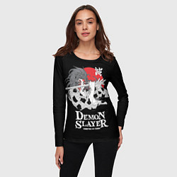 Лонгслив женский Кокушибо Тсугикуни демон, цвет: 3D-принт — фото 2