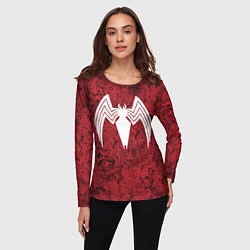 Лонгслив женский Знак венома на красном, цвет: 3D-принт — фото 2