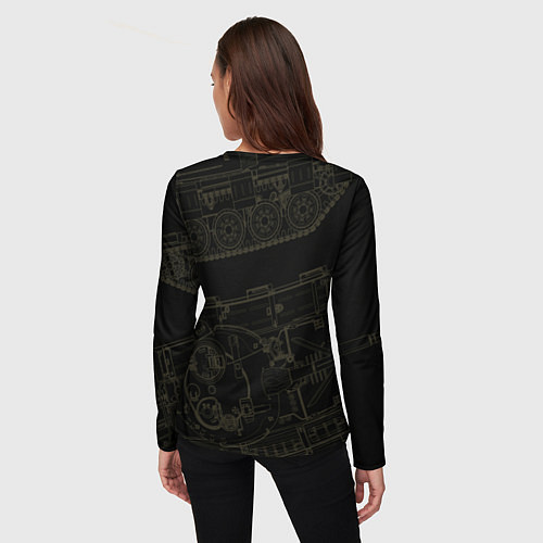 Женский лонгслив Т-72 основной боевой танк / 3D-принт – фото 4