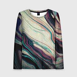 Лонгслив женский Абстракция тёмные краски с текстурой, цвет: 3D-принт