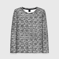 Лонгслив женский Чёрно-белый текстурный, цвет: 3D-принт