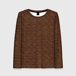 Лонгслив женский Коричневый текстурный, цвет: 3D-принт