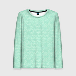 Лонгслив женский Аквамарин однотонный текстурированный, цвет: 3D-принт