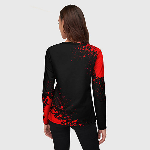 Женский лонгслив Porto - red gradient вертикально / 3D-принт – фото 4