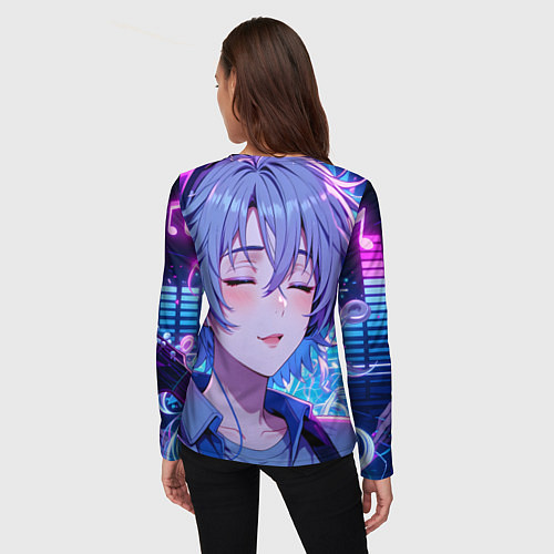 Женский лонгслив Влюбленный в музыку / 3D-принт – фото 4