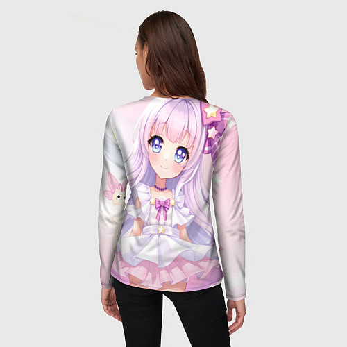 Женский лонгслив Аниме в светлых оттенках / 3D-принт – фото 4