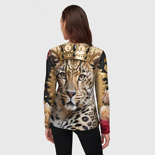 Женский лонгслив Королевский леопард / 3D-принт – фото 4