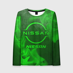 Лонгслив женский Nissan - green gradient, цвет: 3D-принт