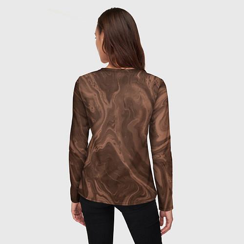 Женский лонгслив Коричневый абстракция в точку / 3D-принт – фото 4