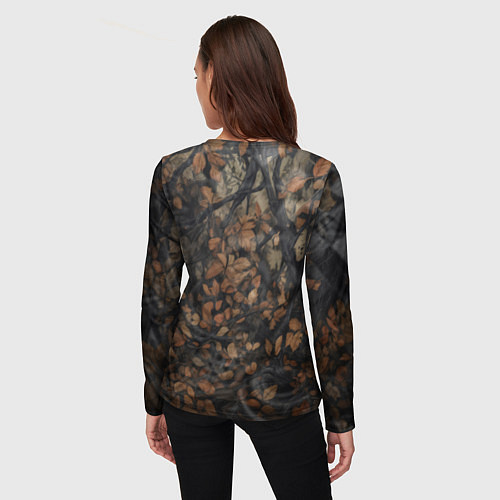 Женский лонгслив Хищный серый лис / 3D-принт – фото 4