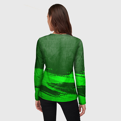 Женский лонгслив No Mans Sky - green gradient посередине / 3D-принт – фото 4
