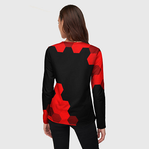 Женский лонгслив Final Fantasy - red gradient вертикально / 3D-принт – фото 4