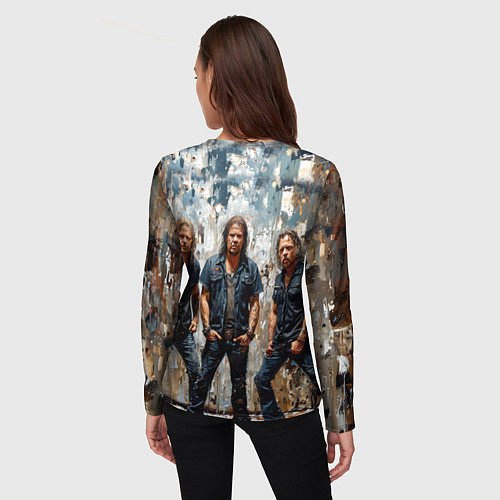 Женский лонгслив Metallica масляной краской / 3D-принт – фото 4