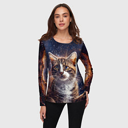 Лонгслив женский Сноу-шу в космосе, цвет: 3D-принт — фото 2
