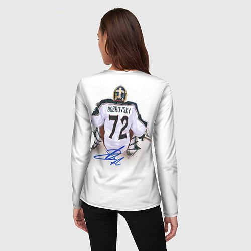 Женский лонгслив Columbus blue jackets - Sergey Bobrovsky / 3D-принт – фото 4