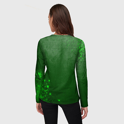 Женский лонгслив League of Legends - green gradient вертикально / 3D-принт – фото 4
