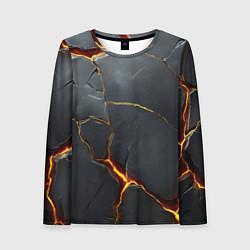 Лонгслив женский Серая текстура с золотым изломом, цвет: 3D-принт