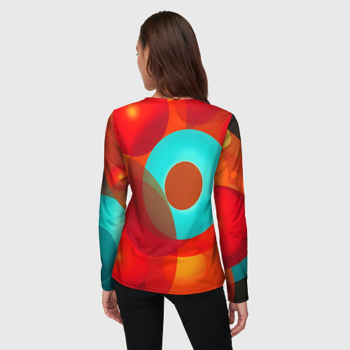 Женский лонгслив Оптическая абстракция с кругами / 3D-принт – фото 4
