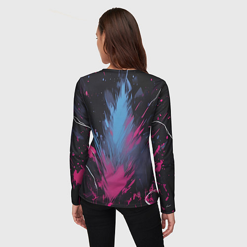 Женский лонгслив Человек-паук и розовая краска / 3D-принт – фото 4