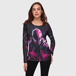 Лонгслив женский Человек-паук и розовая краска, цвет: 3D-принт — фото 2